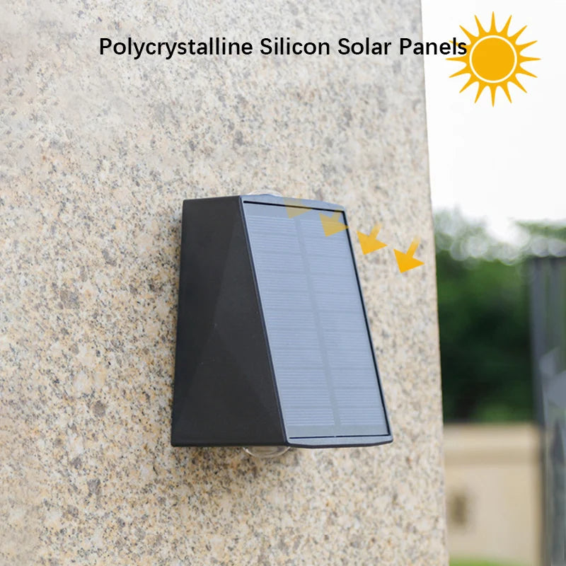 2LEDs Solar Outdoor Wall Lamp,Waterproof Atmosphere Lighting,Decorative Light for Garden Yard Porch Balcony Walkway Camping Deco