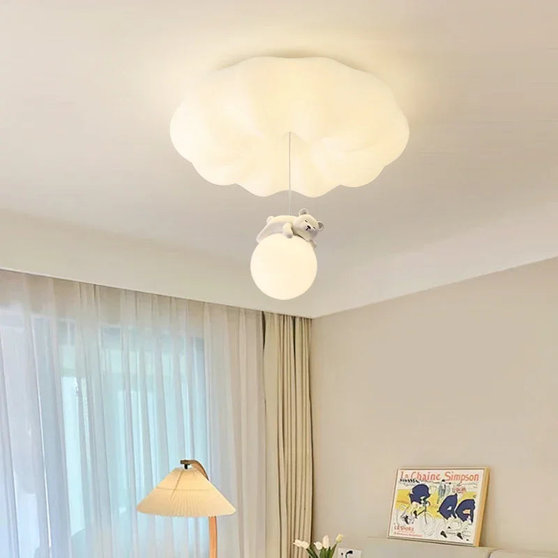 Modern Bear Cream Ceiling Lights Modern Lighting Creative Simple Lamps Living Room Bedroom Lustres Luminaria Decoration Lamparas