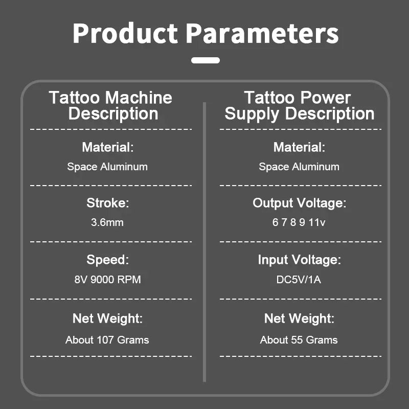 2024 Original Mini Rocket Tattoo Machine Set Japan Motor Wireless Tattoo Power Supply RCA Interface  Rotary Tattoo Pen Kit