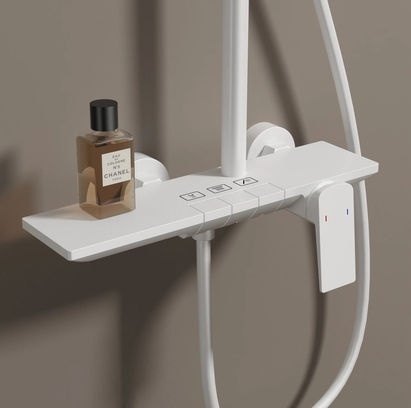 Rose Gold Piano Bathroom Shower System Solid Brass Bathroom Faucet Accessories Rain Shower Head Hot Cold Piano Shower Set