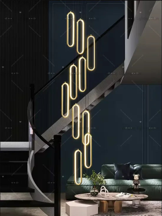 Modern LED Pendant Light Minimalist Chandelier Nordic Hanging for Living Room Restaurant Villa Loft Ceiling Staircase