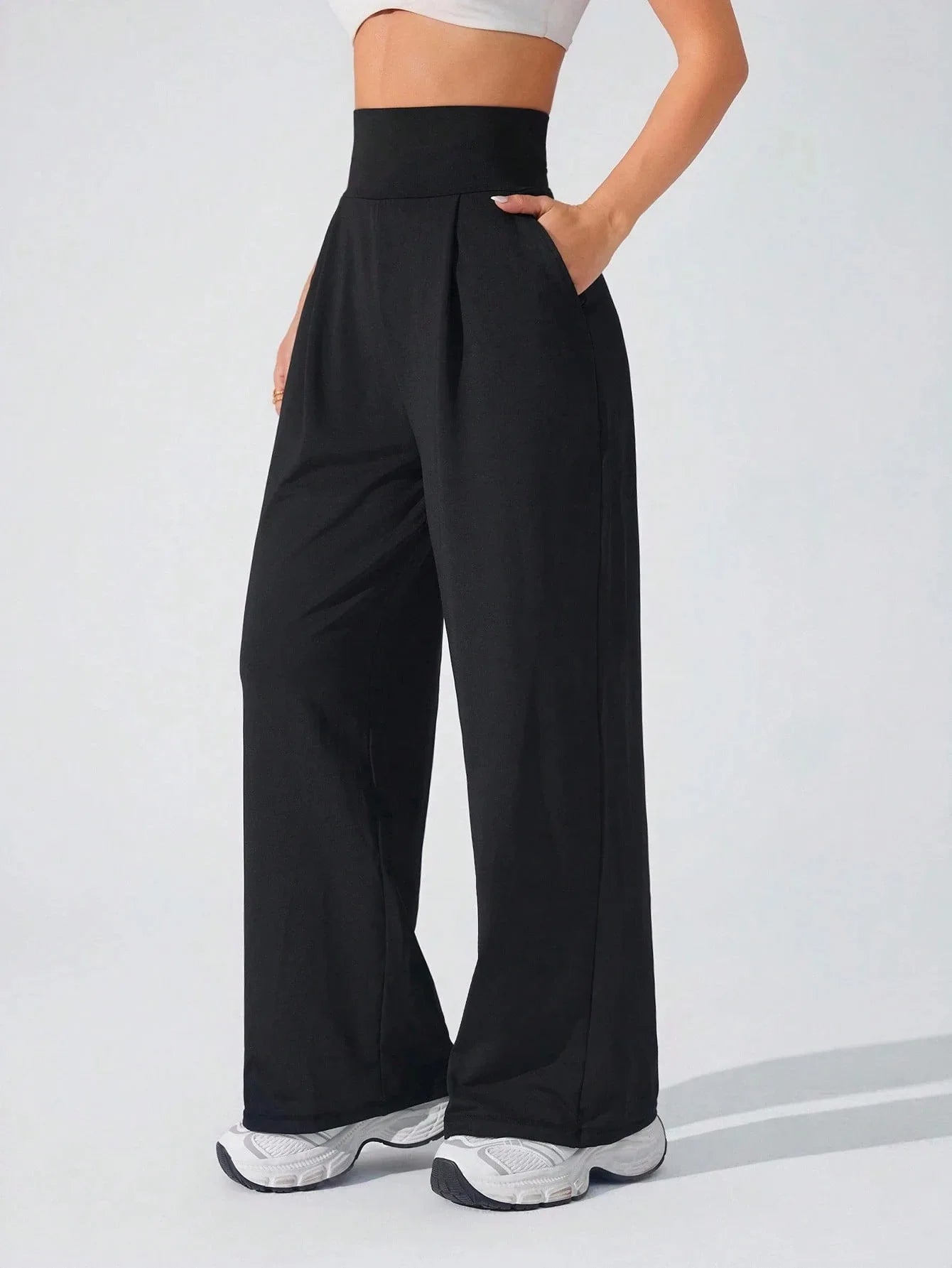 High Waist Straight Leg Yoga Pants Women Spring Summer Wide Leg Naked Feel GYM Leggings Woman Soft Pilates Running Sport Trouser