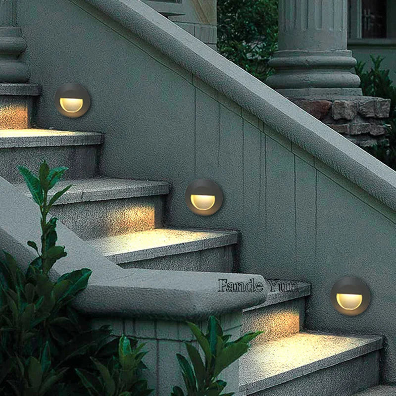 LED Stair Light 3W 5W Recessed LED Step Lamp Pathway Wall Corner Lamps AC85-265V Wall Light DC12V Outdoor Waterproof IP65