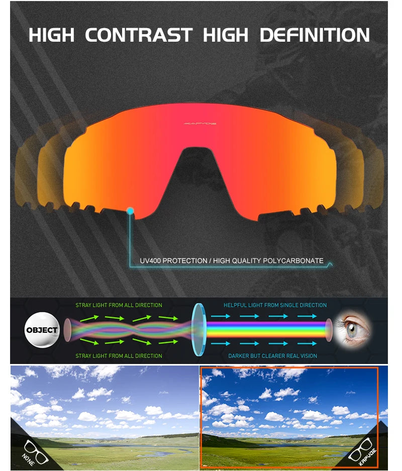 KAPVOE UV400 Cycling Glasses Men MTB Cycling Sunglasses Outdoor Sports Running Eyewear Women Road Bike Glasses