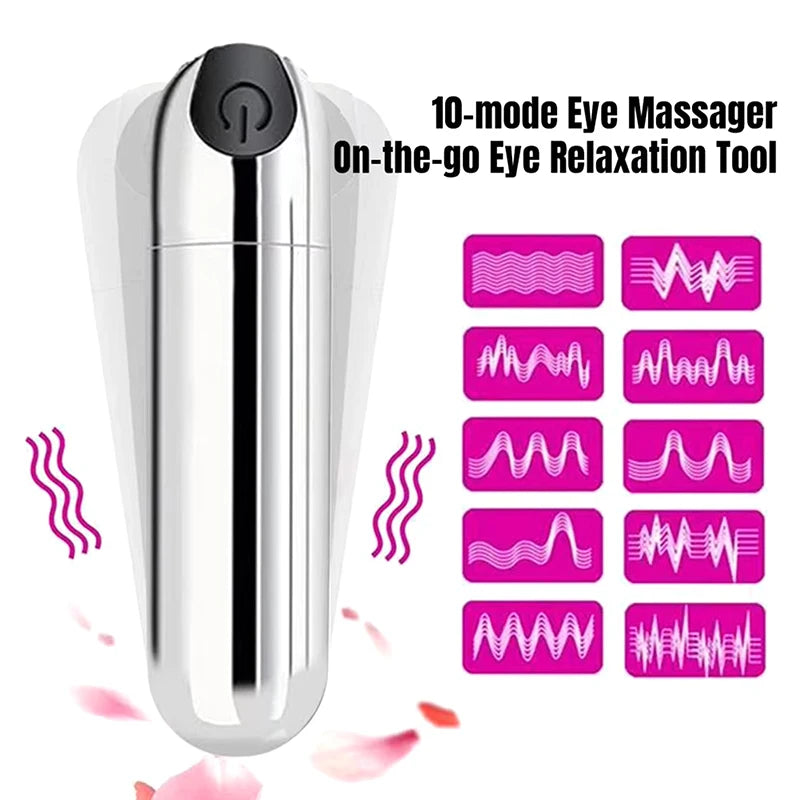 Eye Beauty Devices Massager Machine 10 Modes Portable Vibrating Eye Massager USB Rechargeable Eye Fatigue Relief Tool