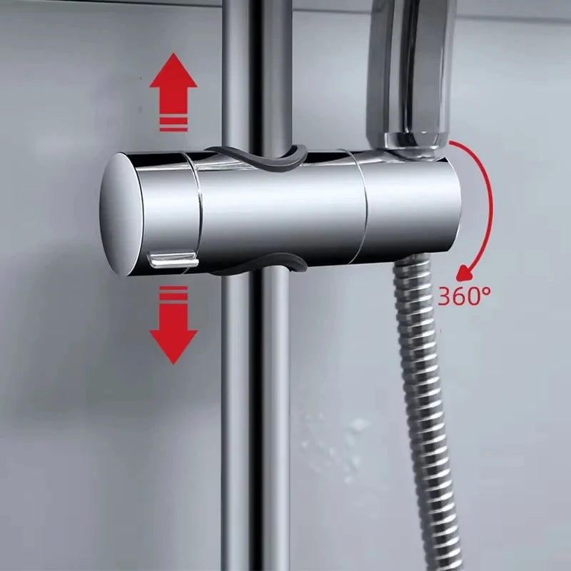 Universal Shower Head Holder Adjustable Shower Rail Holder Bathroom Accessories Replacement Hand Shower Bracket for Slide Bar