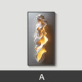 Led Lights Modern Light Luxury Entrance Door Decoration Painting, Simple Abstract Corridor Hanging Painting Wall Lamp Painting