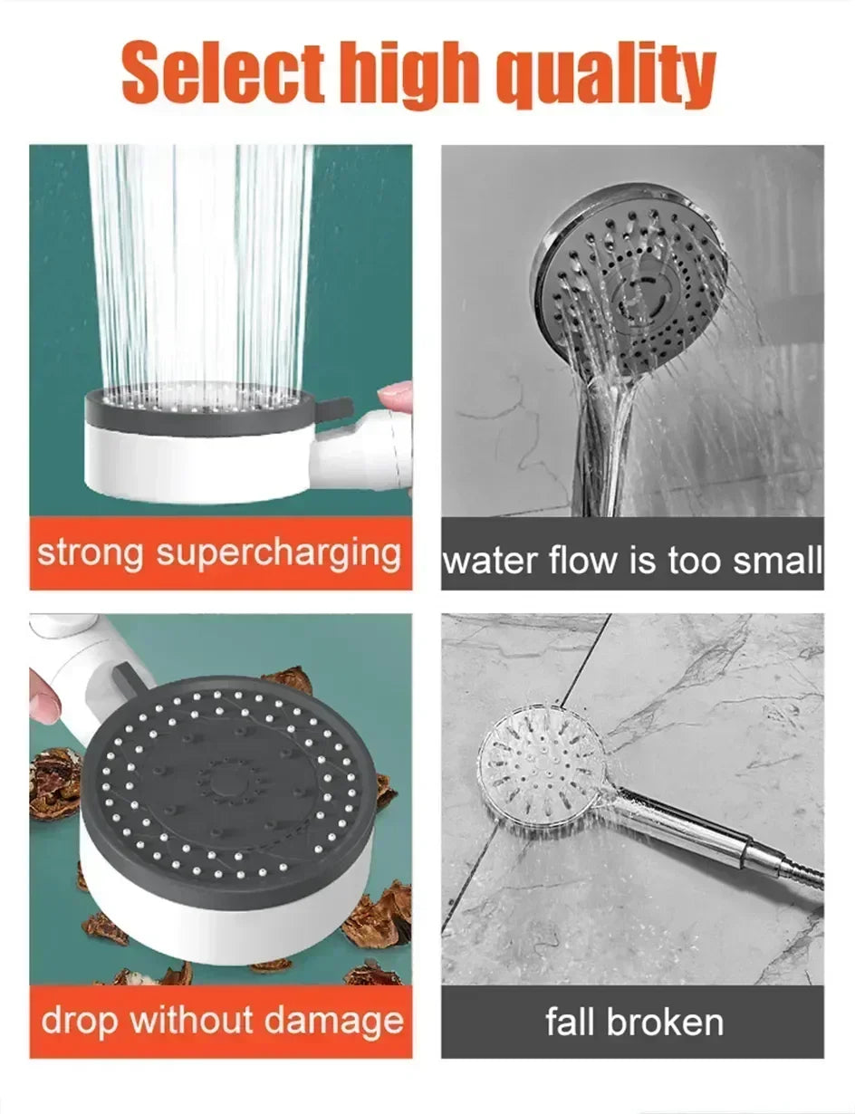 Bathing Showerhead Filtered Purify Water Filter One-Key on OFF Massage 10 Spray Modes High Pressure Shower Head Bath Accessory