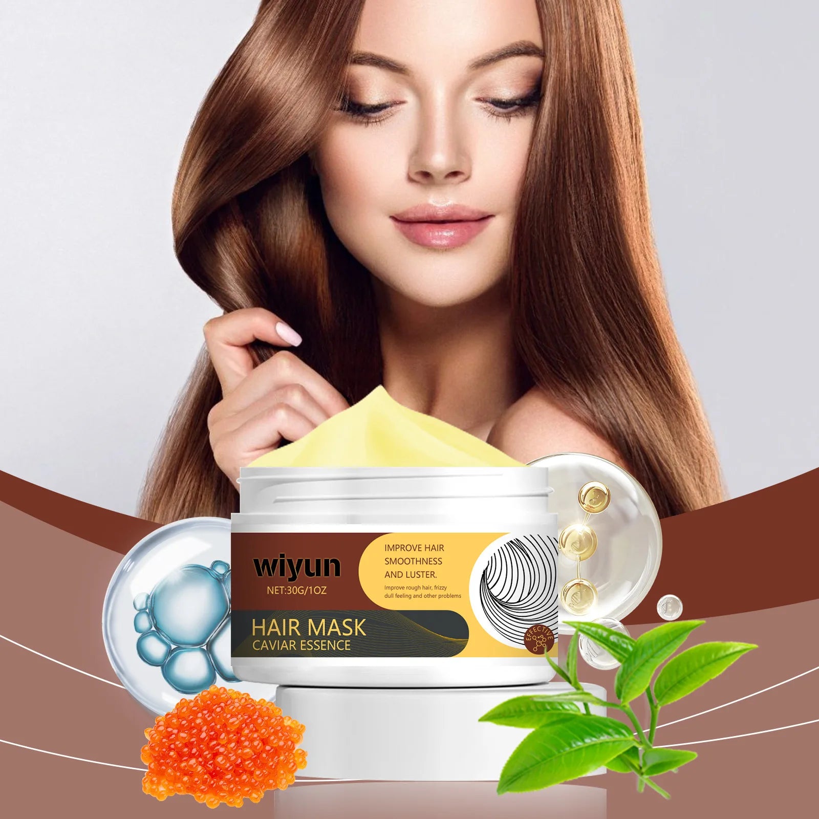 Caviar Hair Mask Repair Damage Frizzy Smooth Hair Organic Keratin Straightening Smoothing Restore Soft Nourish Magical Hair Care