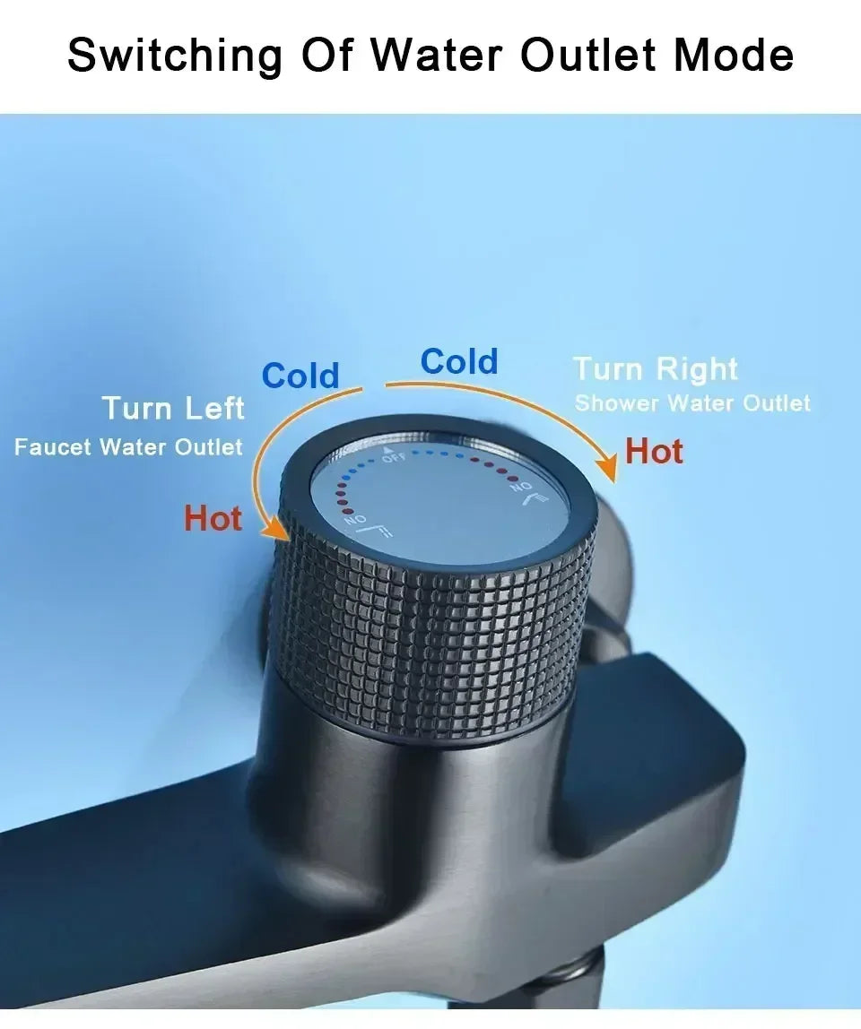 Bathtub Faucet Multi-functional Bathroom Hot and Cold Tap Water Heater Mixing Valve Shower Faucet Bathroom Accessories