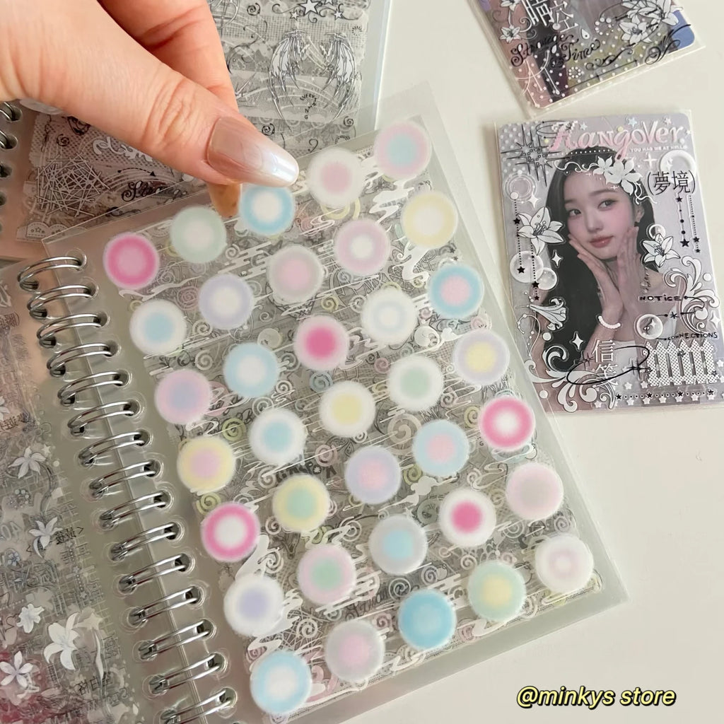 Original 32 Sheets PET Transparent Sticker Book Korean Scrapbooking Stickers For Journal Hand Book  Stationery