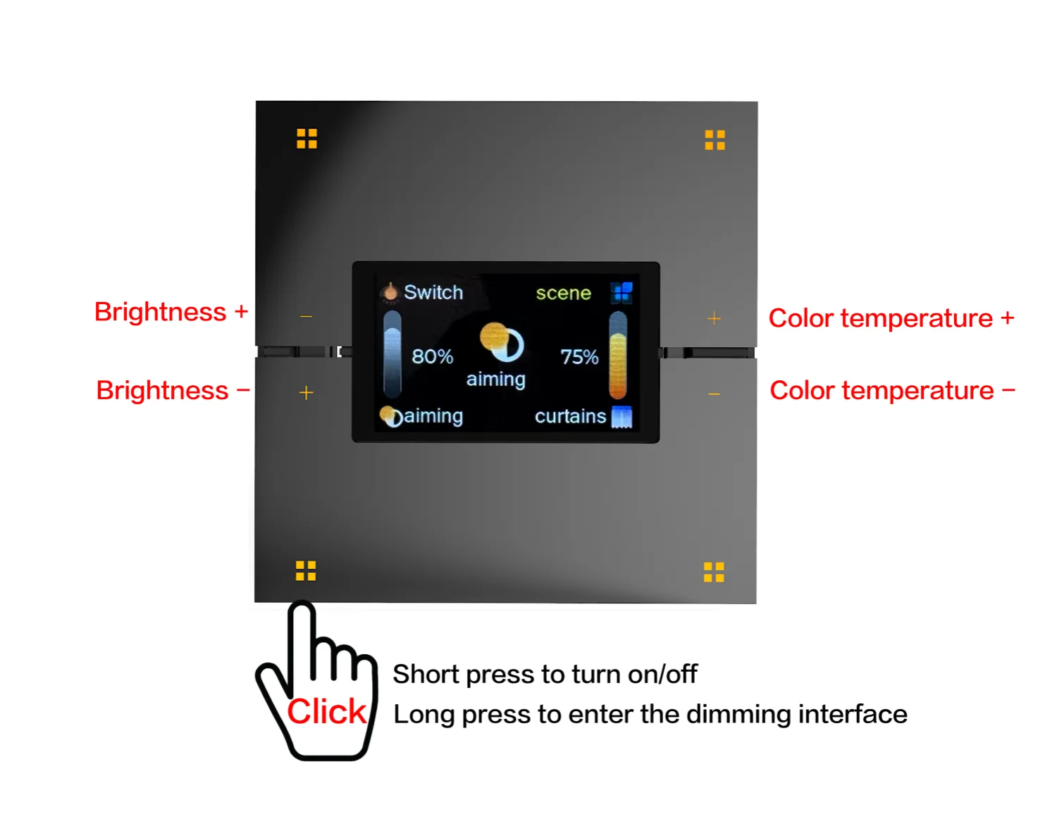 M9 Pro 8-Button UK Tuya Smart Wall Light Switch Aluminum Touch Display IPS Dimmer Scenes Zigbee for Hotel Home Voice App Control