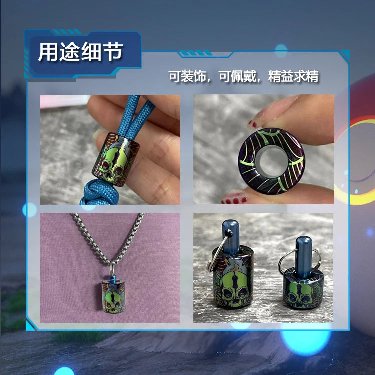 EDC Titanium Alloy Knife Beads A Pendant Paracord Outdoor DIY Decorations Camping Gear EDC Tools