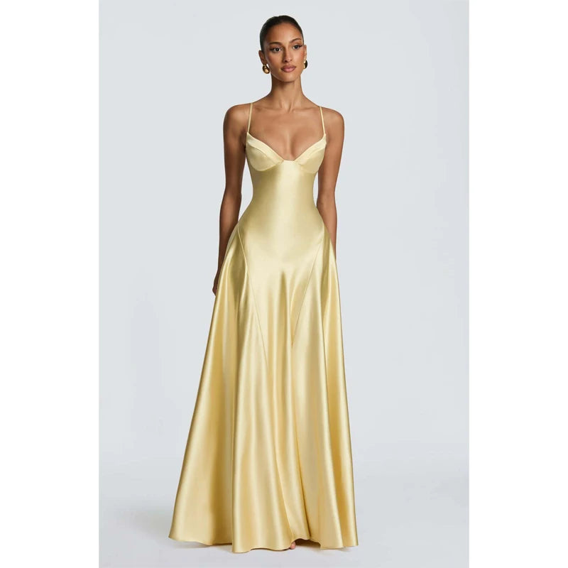 Solid Satin Cowl Neck Women's Dress Elegant Sleeveless Ruched Waist Fishtail Bodycon Lady Vestido 2026 Summer Party Dresses