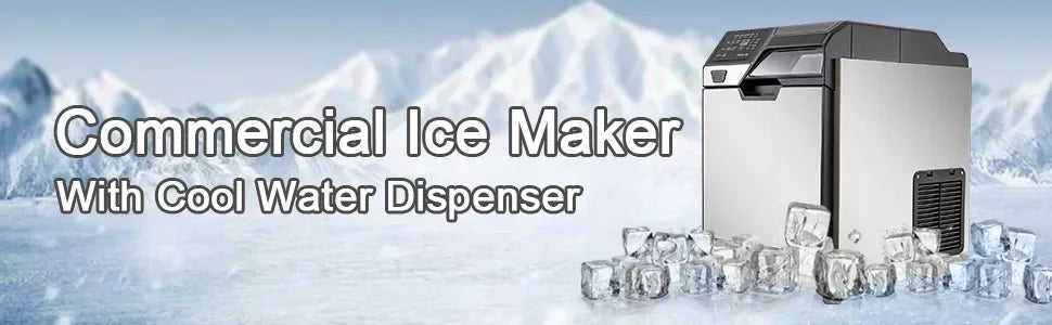 2-In-1 commercial ice maker 35kg/24h with electric water dispenser for outdoor home and hotel use
