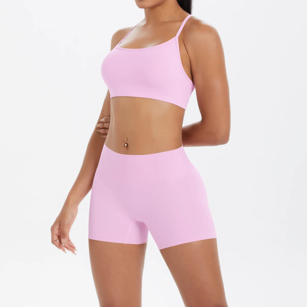 New Cross Backless Yoga Bra And Fitness Shorts Gym Yoga Set Woman’s Summer Running Sports Quick-Dry Women Gym Clothing Yoga Suit