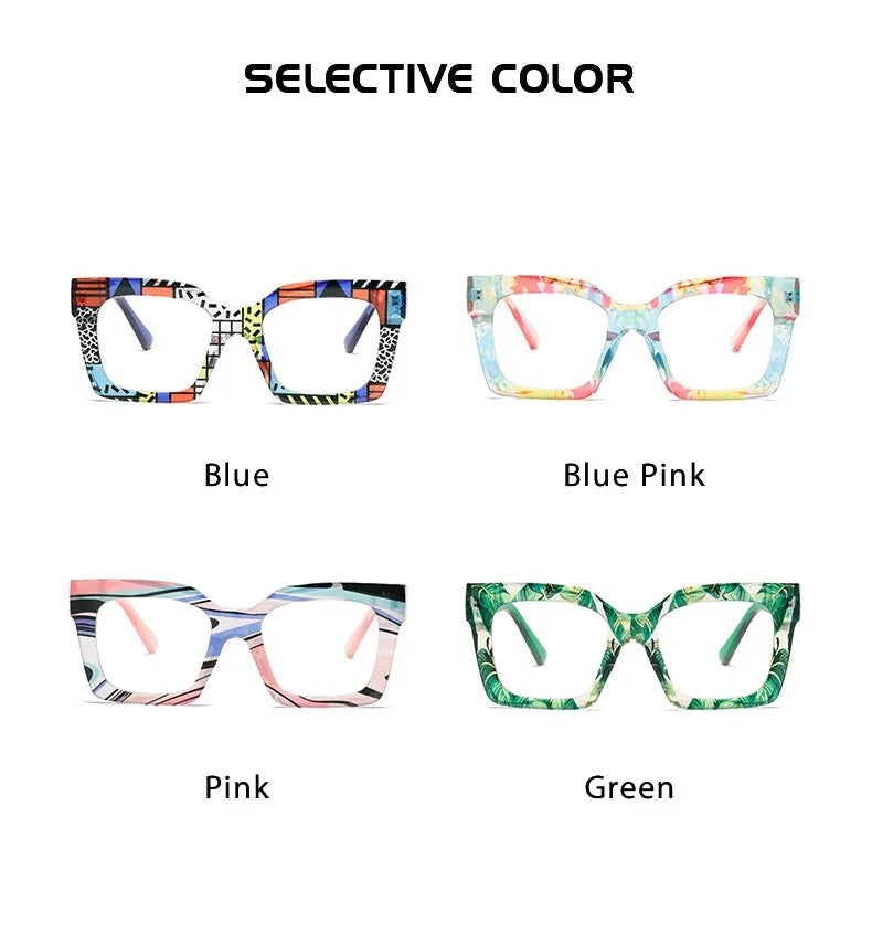 Customized Prescription Glasses Women Multi-Focal Progressive Photochromic Anti-Blue Light Myopia Hyperopia Lens Eyeglasses
