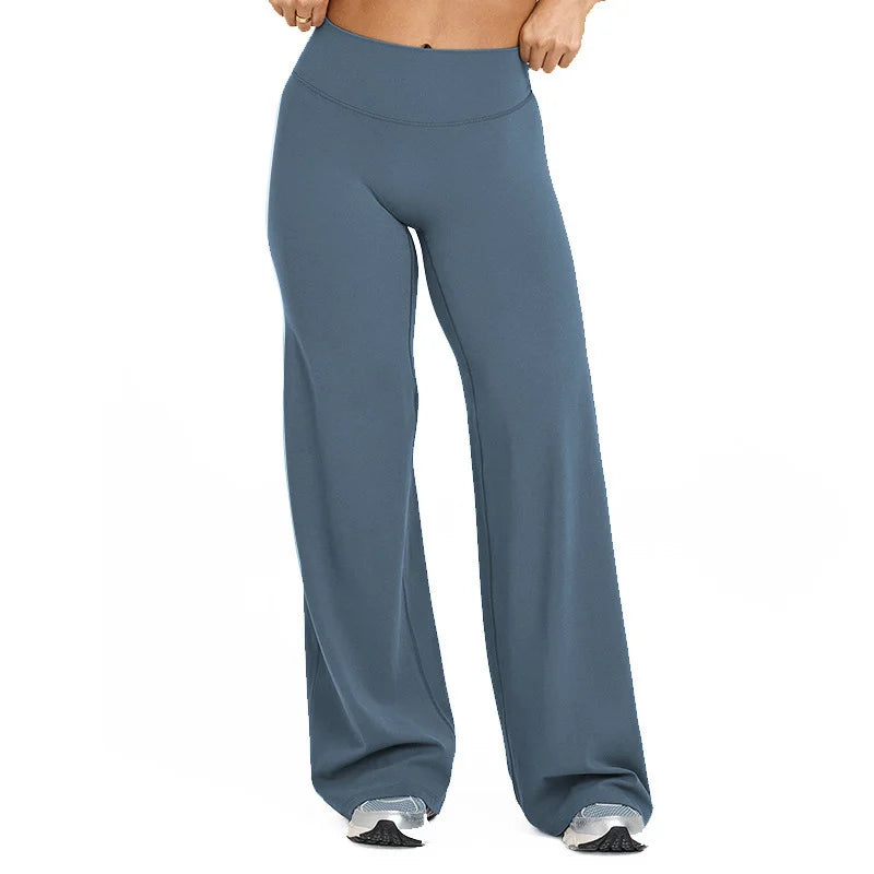 GYM Naked Feel Pilates Running Sport Trousers Straight-Leg Pants Ultra Soft Butter Fabric Women's Mid-Waist Yoga Pants