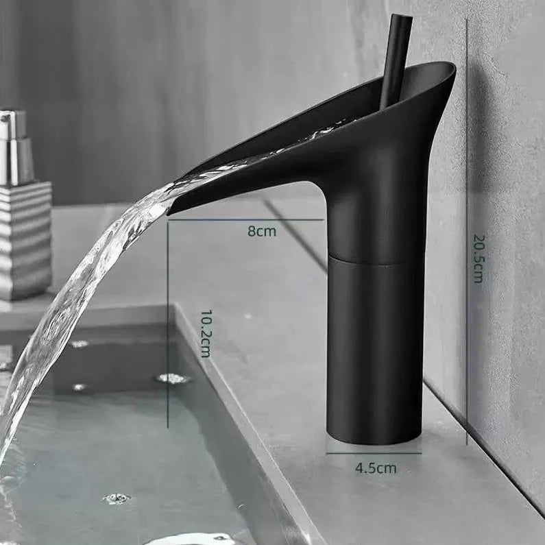 Bathroom Faucet Single Lever Waterfall Basin Faucet Brass Antique Hot and Cold bathroom Sink Mixer Wine Glass Style Taps