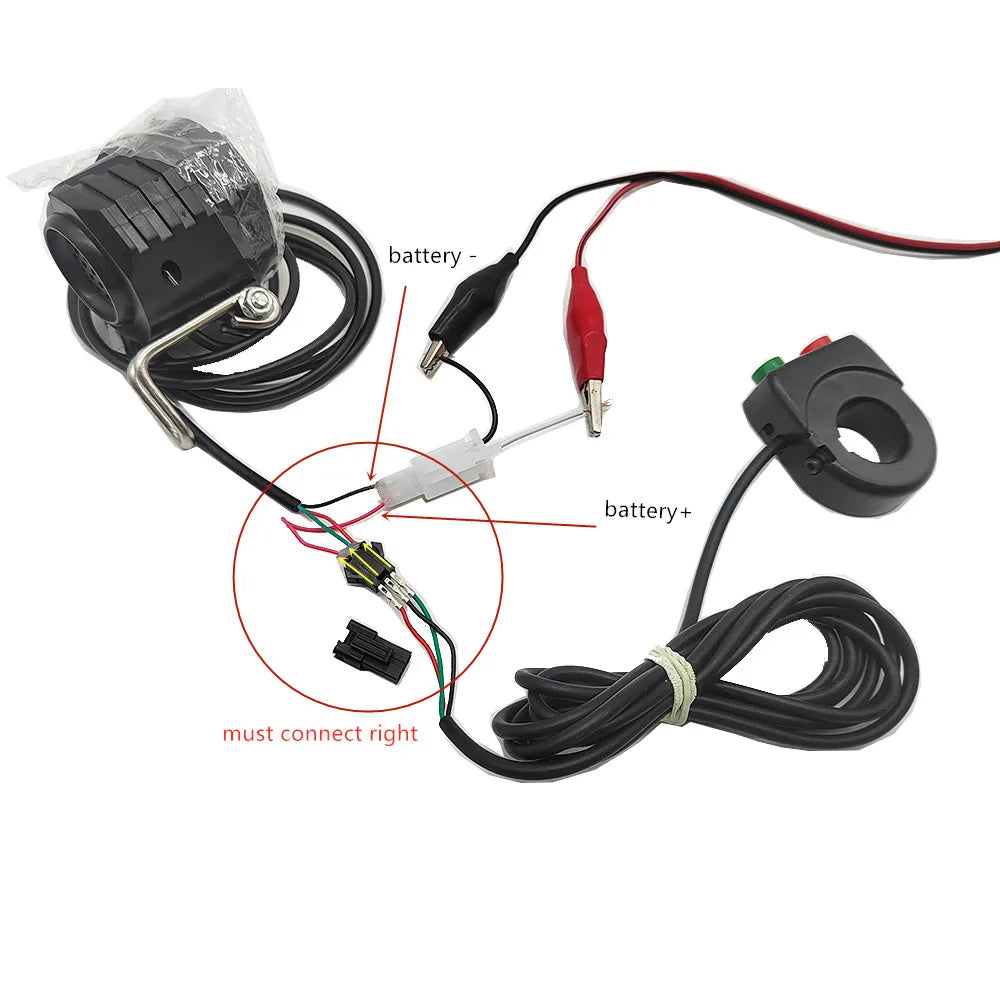 Electric Bicycle Light/ebike Light 12W 36V 48V with Horn Switch Waterproof Flashlight