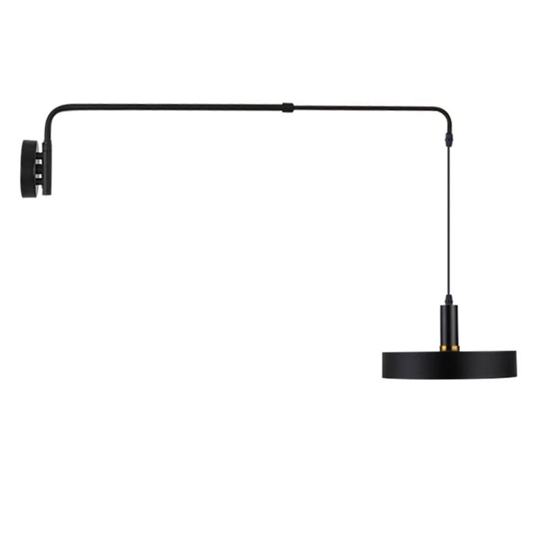 Modern Black Metal Wall Light For Bedroom Bedside Reading Long Arm Wall Lamp Scalable Adjustment