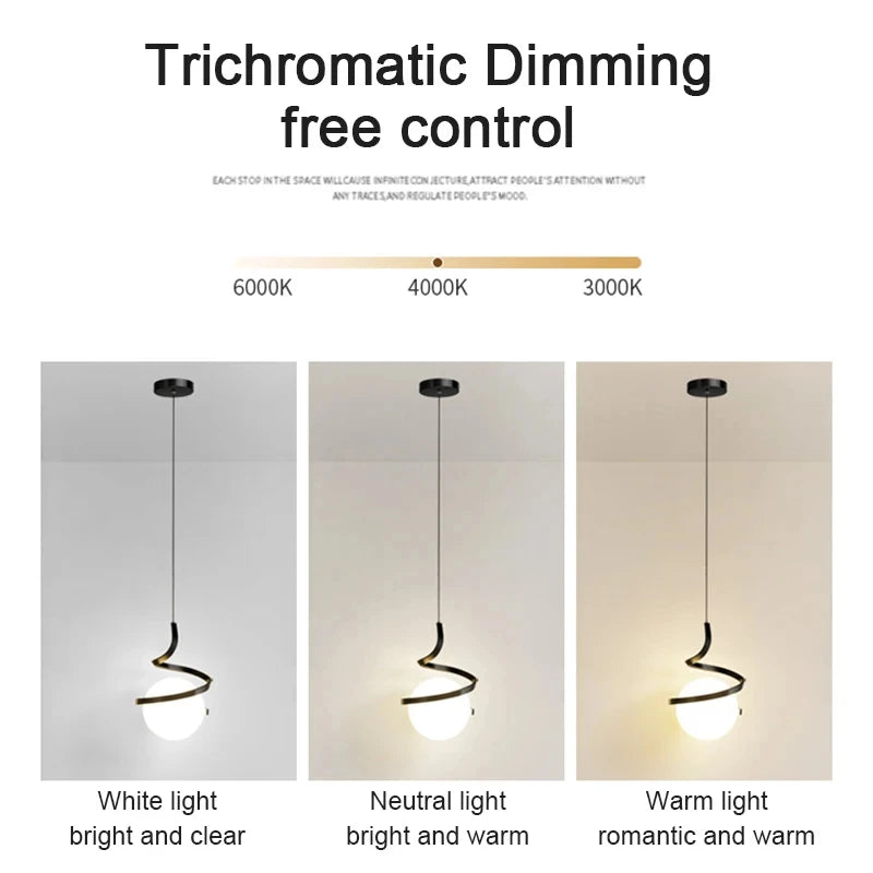 Modern LED Pendant Lights Indoor Lighting Glass Hanging Lamp For Home Dining Tables Bedside Kitchen Living Room Decoration Light