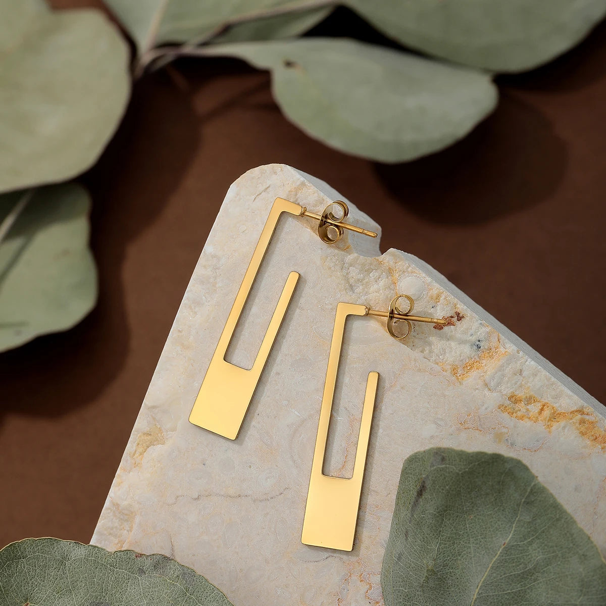 Chandler Rectangle Earring Art Deco Earrings Modern Rectangle Bar Earrings Modern Trending Jewelry for Women
