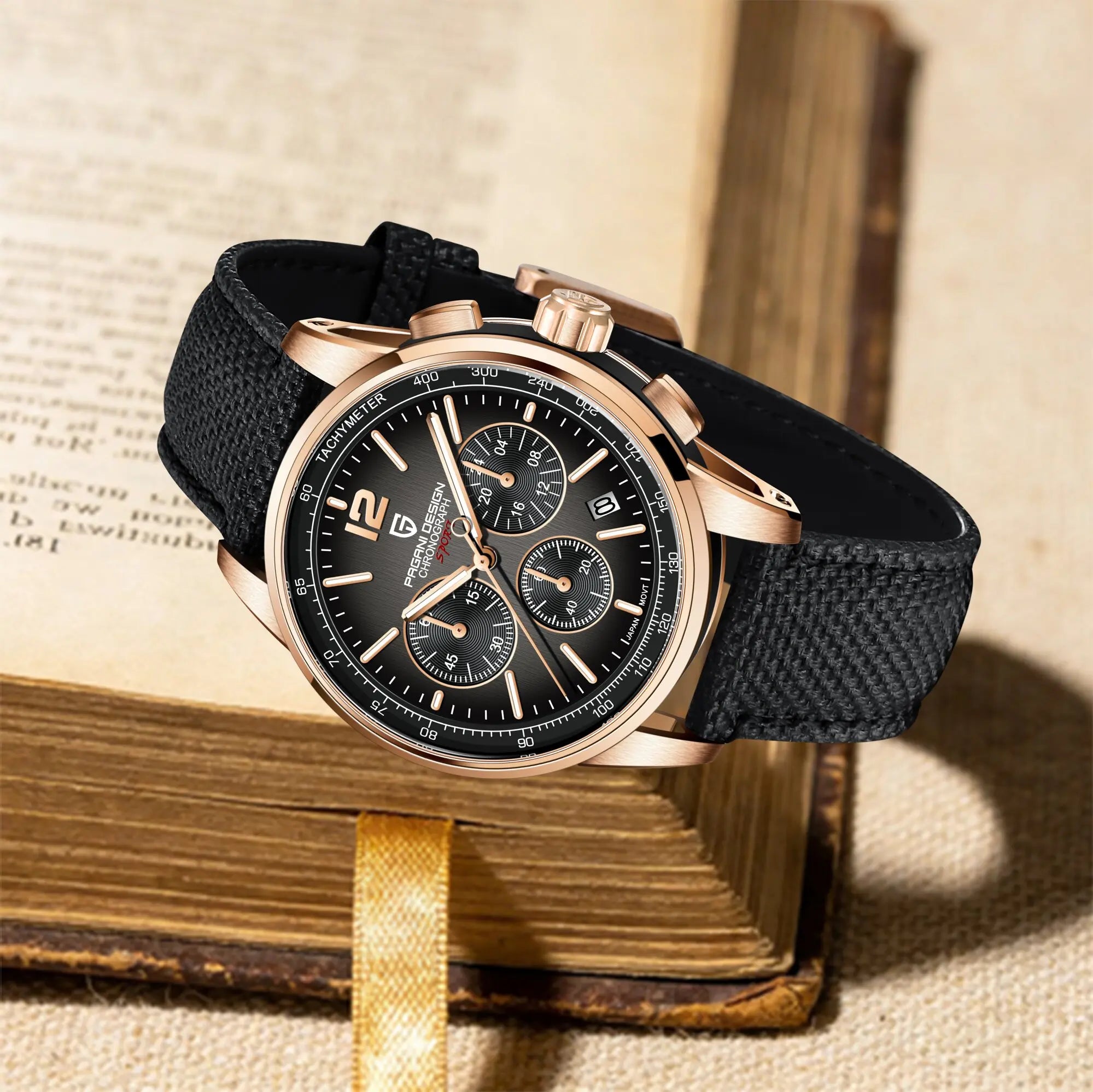 PAGANI DESIGN Men Quartz Watch Modern Light Simple Fashion Pioneer Stainless Steel Tachymeter Waterproof Calendar Luminous Watch