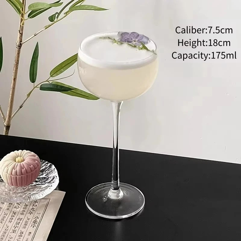 Japanese Handmade Cocktail Martini Glasses Slightly Tipsy Wine Glasses Crystal Tower Cups Goblets Tea Wine Glasses