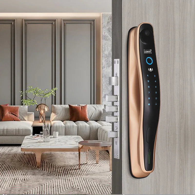 Smart digital password electronic lock 3D face recognition Smart door lock with camera