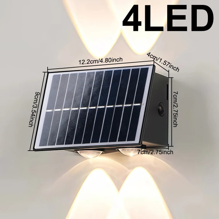 Modern Minimalist Solar Wall Light 4/6/8 LED Outdoor Waterproof Ip65 Garden Hallway Balcony Up and Down Light Wall Light
