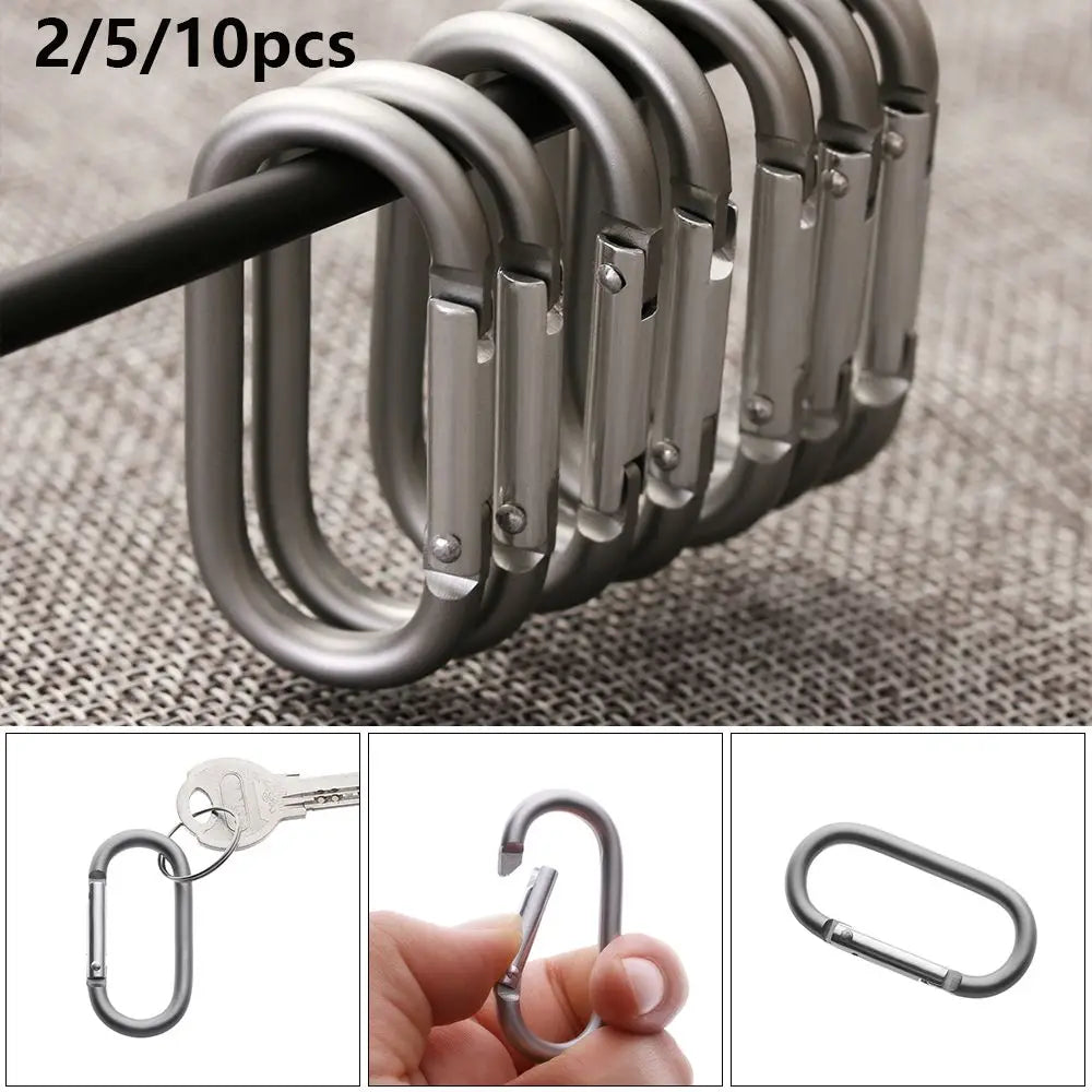 2/5/10pcs Survival Gear Camping Hiking Outdoor tool Camp Mountaineering Hook Buckle Keychain Travel Kit Climing Carabiner