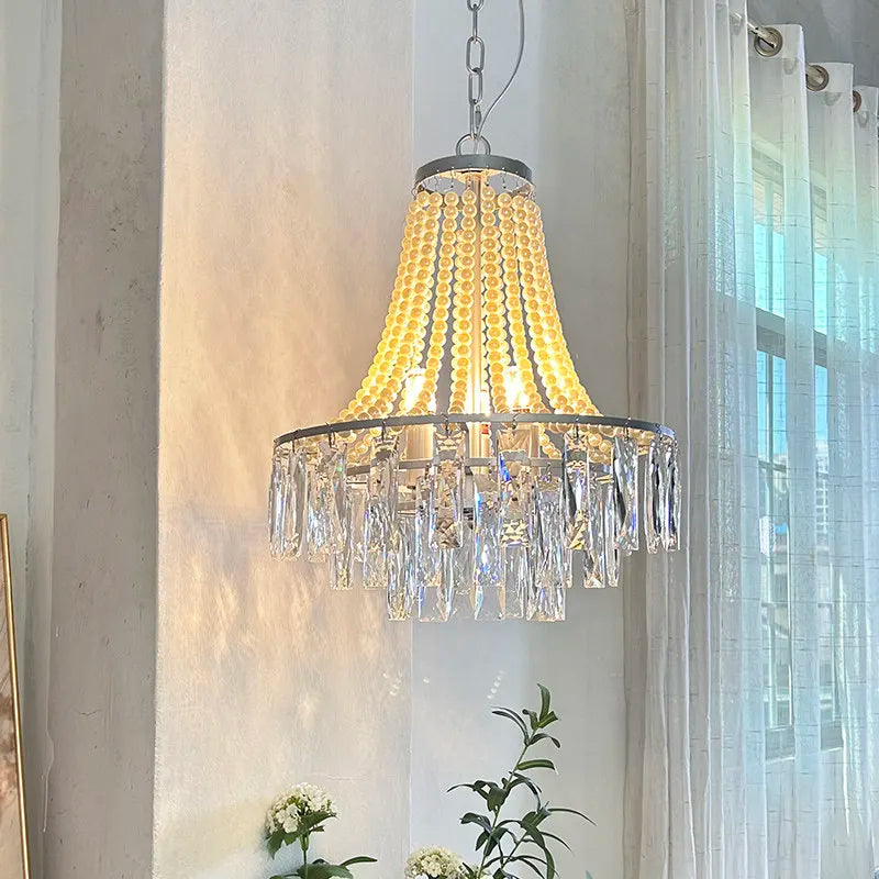 Modern Circular Led Pendant Light For Home Decoration Living Room Foyer Front Staircase Bedroom Crystal Pearl Lighting Fixtures