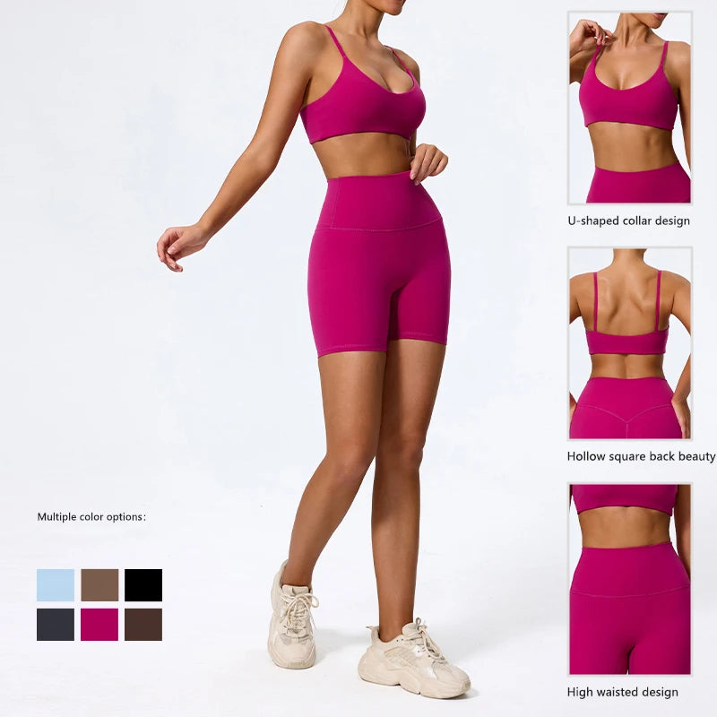 Ctenkevet Summer Women 2Pcs Sleeveless Sports Set Female Gym Two-piece Yoga Set High Waist Breathable legging Sportswear Women