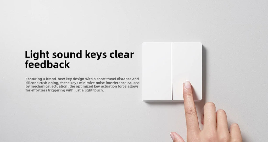Xiaomi Smart Wall Switch Single Double Triple Key Dual Control Live&Neutral Line Work for Smart Light Mi home App