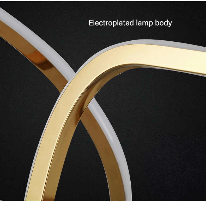 Postmodern Luxury led hanging lamp Minimalist art Personality Chandelier for Living Dining room Iron LED ring chandelier Light