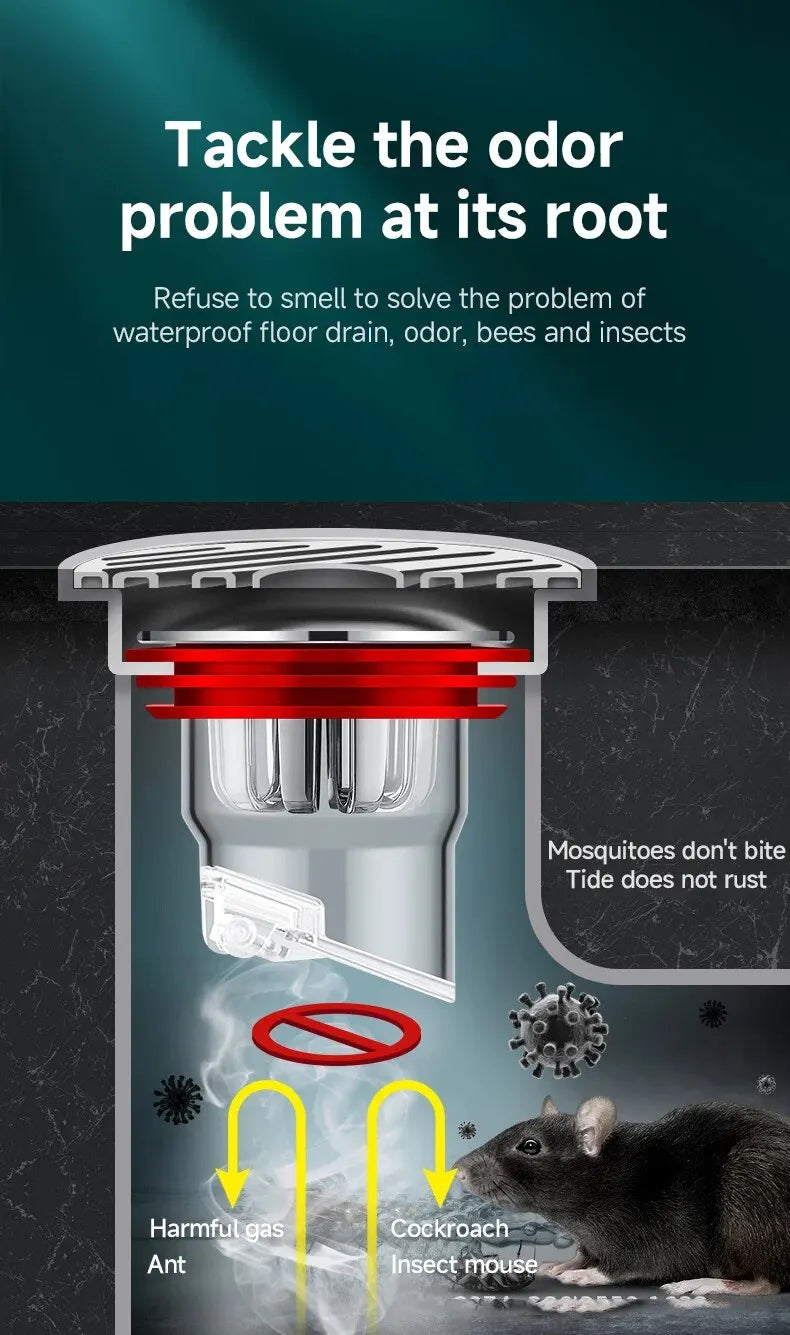 Odor Proof Floor Drain Valve-Sewer Core Backflow Preventer Shower Floor Drain Plug for Kitchen Bathroom Toilet Sewer