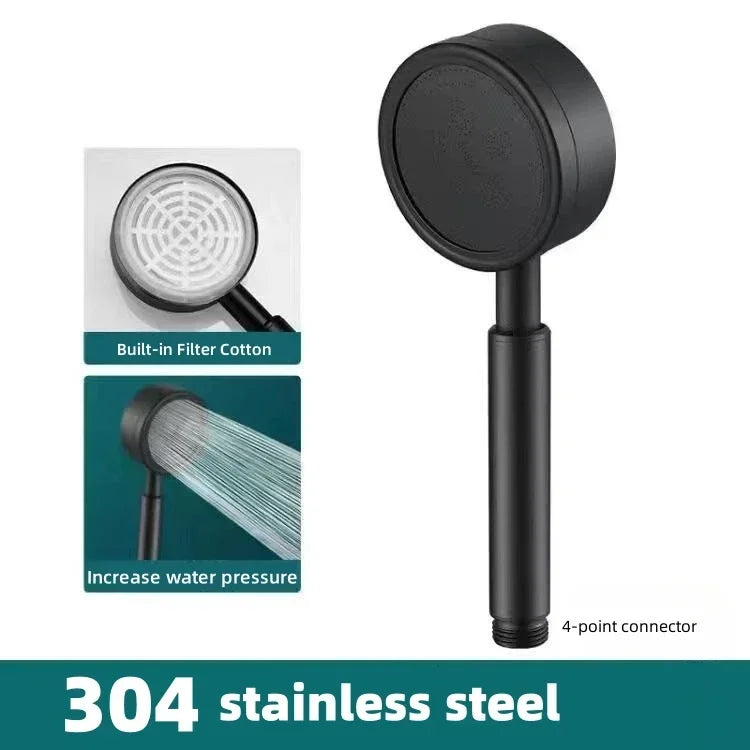 304 Stainless Steel Shower Head Pressurized High Pressure Detachable Bathroom Showerhead for Home Spa Easy Install Accessories
