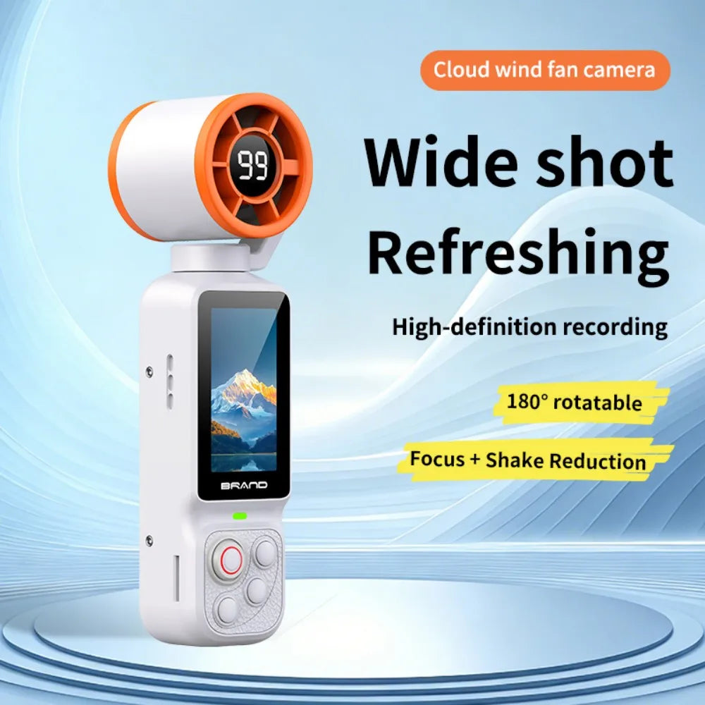 HD 2 in 1 Action Camera with 5 Speed High Speed Cooling Fan Video Recorder For Vlog YouTube Outdoor Shooting Handheld Action Cam