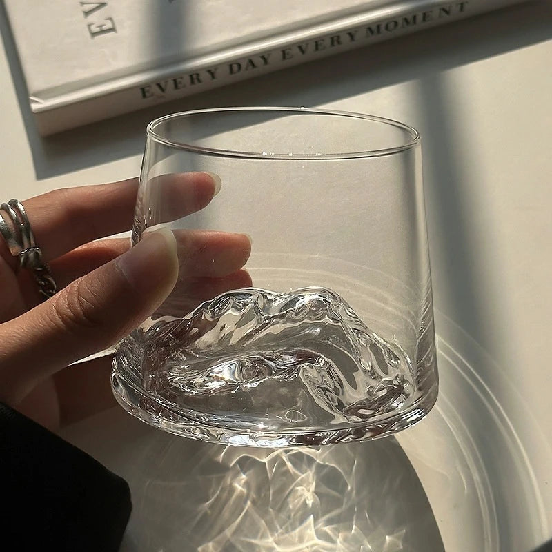 Transparent Whiskey Glasses Mountain Crystal Glass Drinking Glasses for Drinking Bourbon, Cognac, Scotch, Cocktails 125-380ml