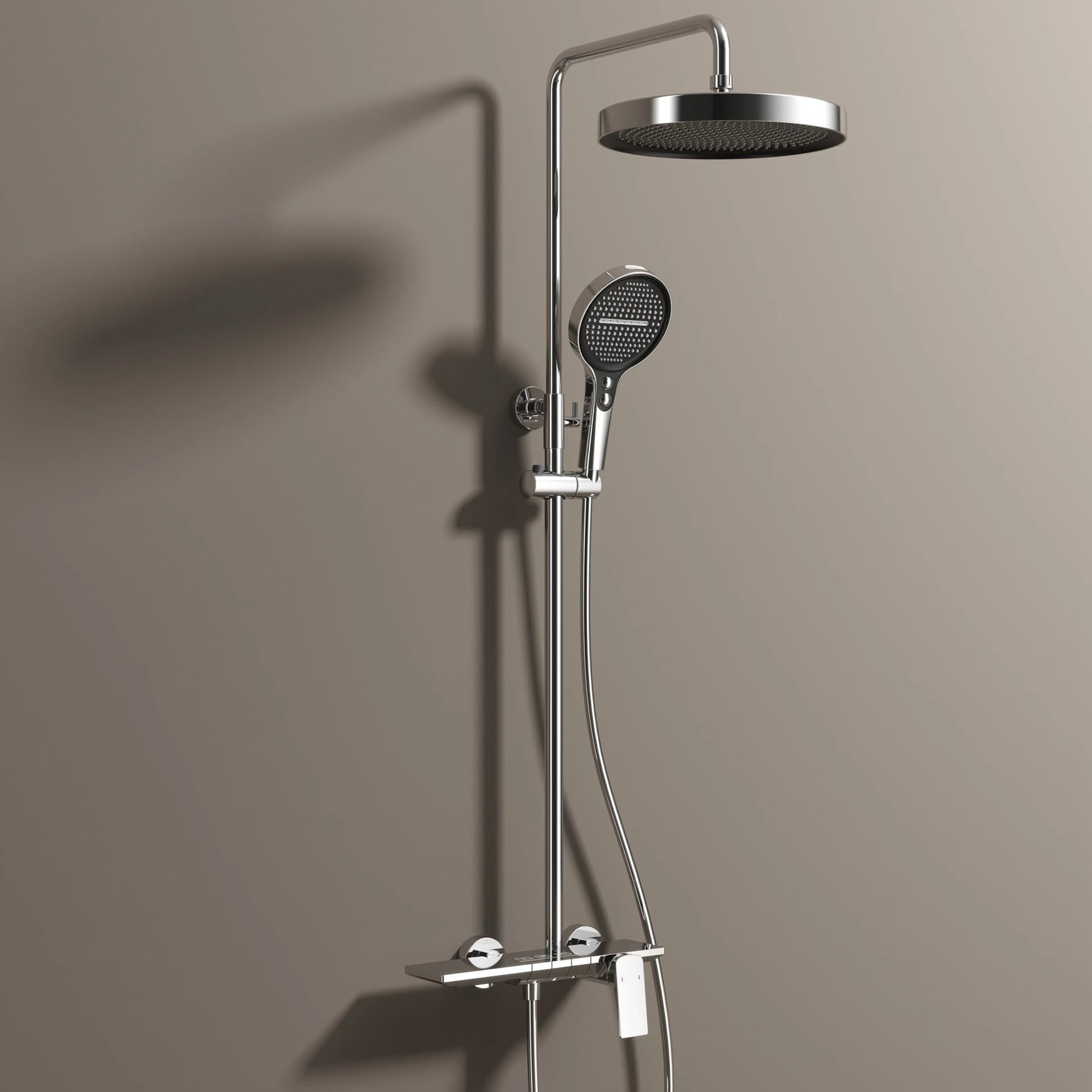 Rose Gold Piano Bathroom Shower System Solid Brass Bathroom Faucet Accessories Rain Shower Head Hot Cold Piano Shower Set