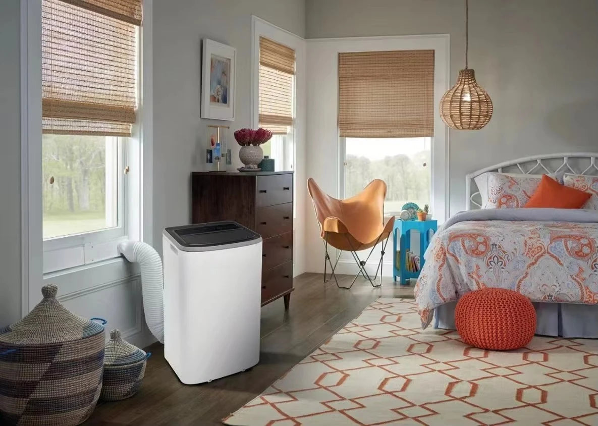 Portable Air Conditioner 9000BTU, R32 Strong Cooling, Fan Dehumidifier, Ionizer, Multi-Speed, Compact Efficient, Home Office Use