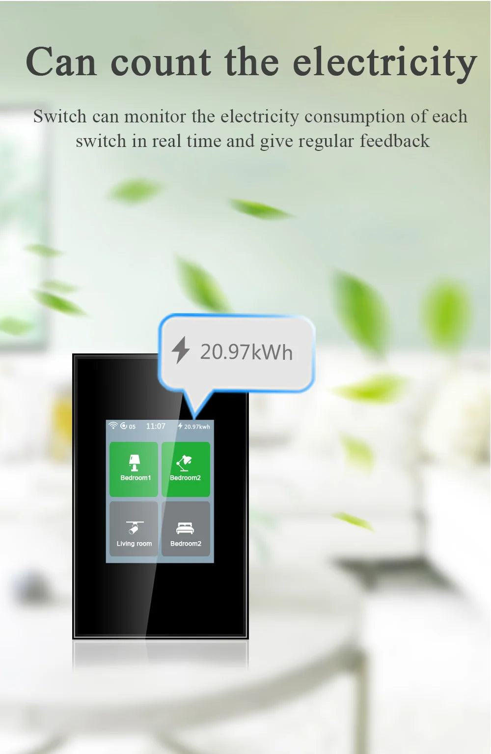 Suitable for supporting voice control LCD touch screen panel intelligent switch 4 Gang Light Lanbon WiFi Mesh Zigbee