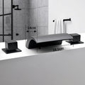 3PCS Bathroom Bathtub Faucet Basin Faucet Deck Mounted  Spa Tub Mixer Tap Cold Hot Mixer Waterfall  Matte Black or Gold Color