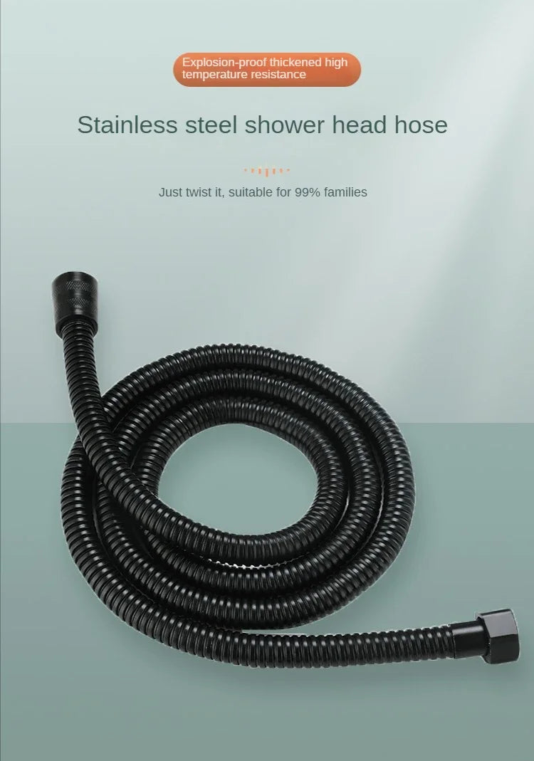 High-Pressure Handheld Shower Head with Stand and Hose - 5 Adjustable Water Flow Modes, Round Plastic Bathroom Accessory