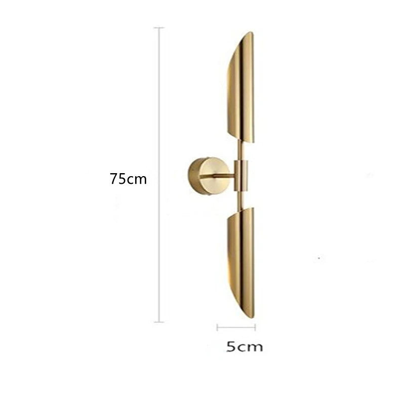 Simple Golden Inclined Tube Porch Living Room Dining  Bedroom Decor Wall Lamp Modern Light Luxury Creative Light Fixtures