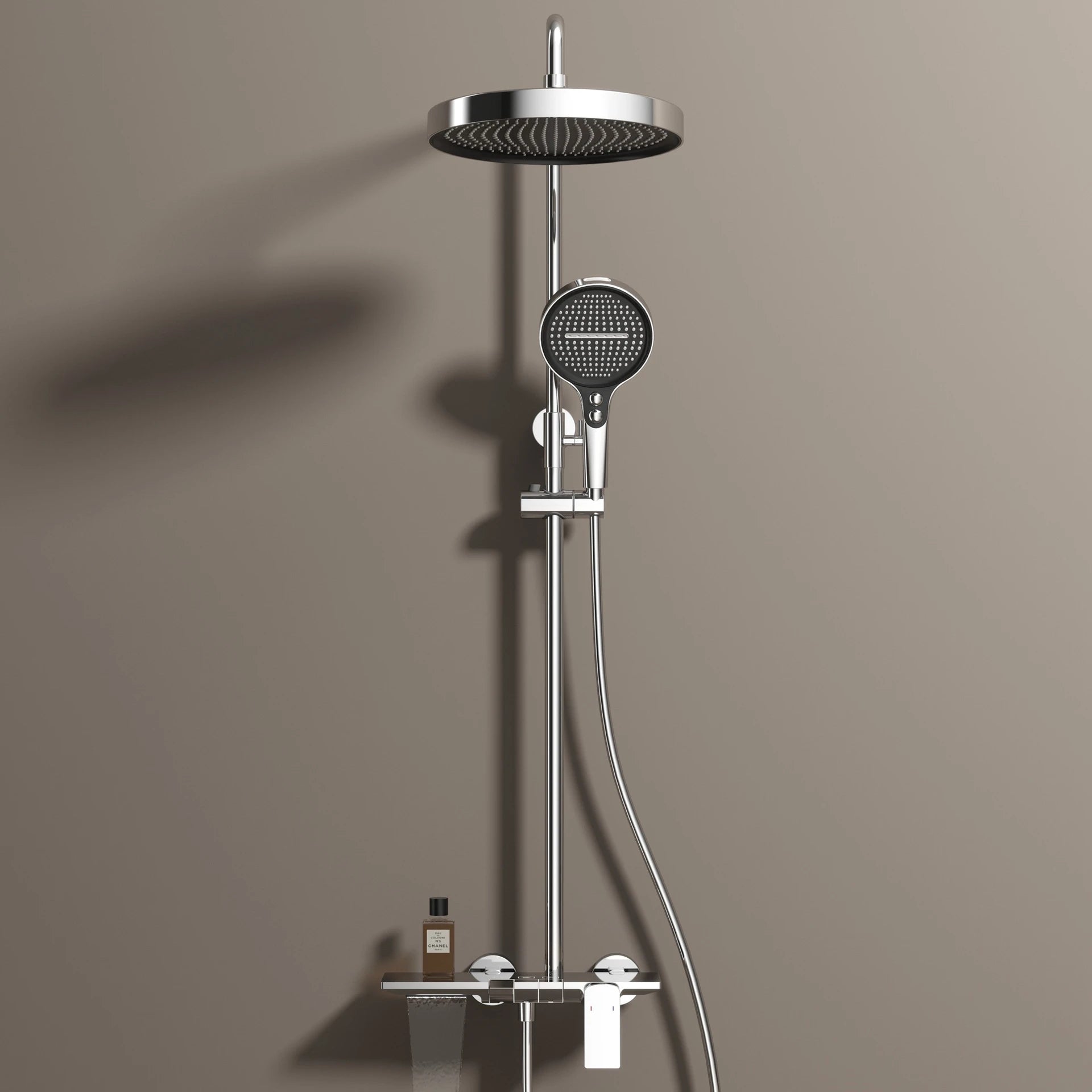 Rose Gold Piano Bathroom Shower System Solid Brass Bathroom Faucet Accessories Rain Shower Head Hot Cold Piano Shower Set