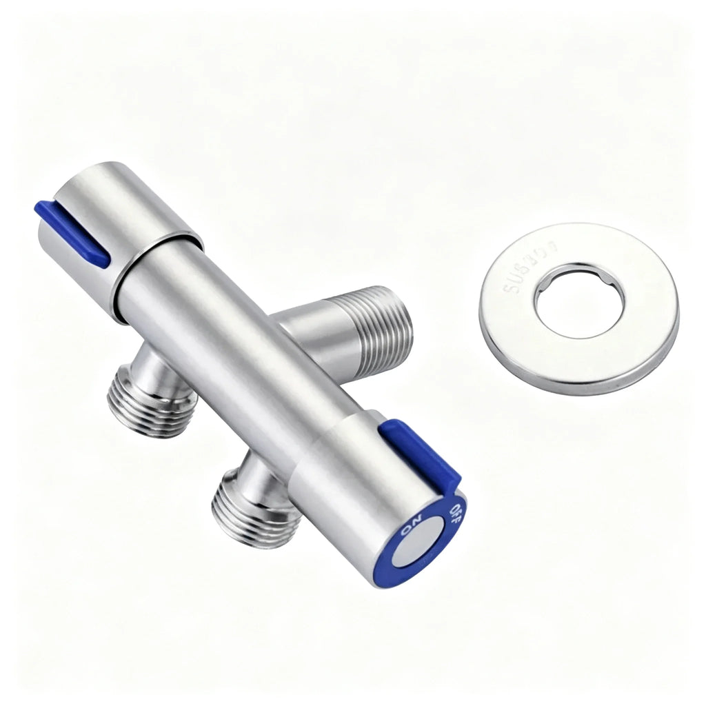 Double Handle Stainless Steel Cold Water Faucet Bathroom Washing Machine Faucet