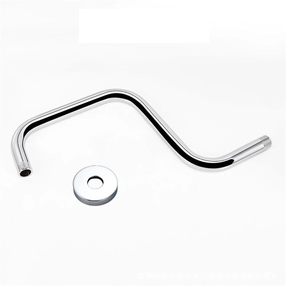 13 Inch Wall Mounted Shower Arms Stainless Steel Shower Head Extension Silver Black Bathroom Hardware Shower Head Bar