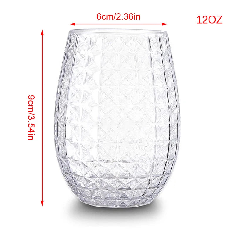 12oz Wine Glasses Whiskey Cocktail Juice Drinking Plastic Cups Unbreakable Reusable and Recyclable for Outdoor Pool Party Picnic